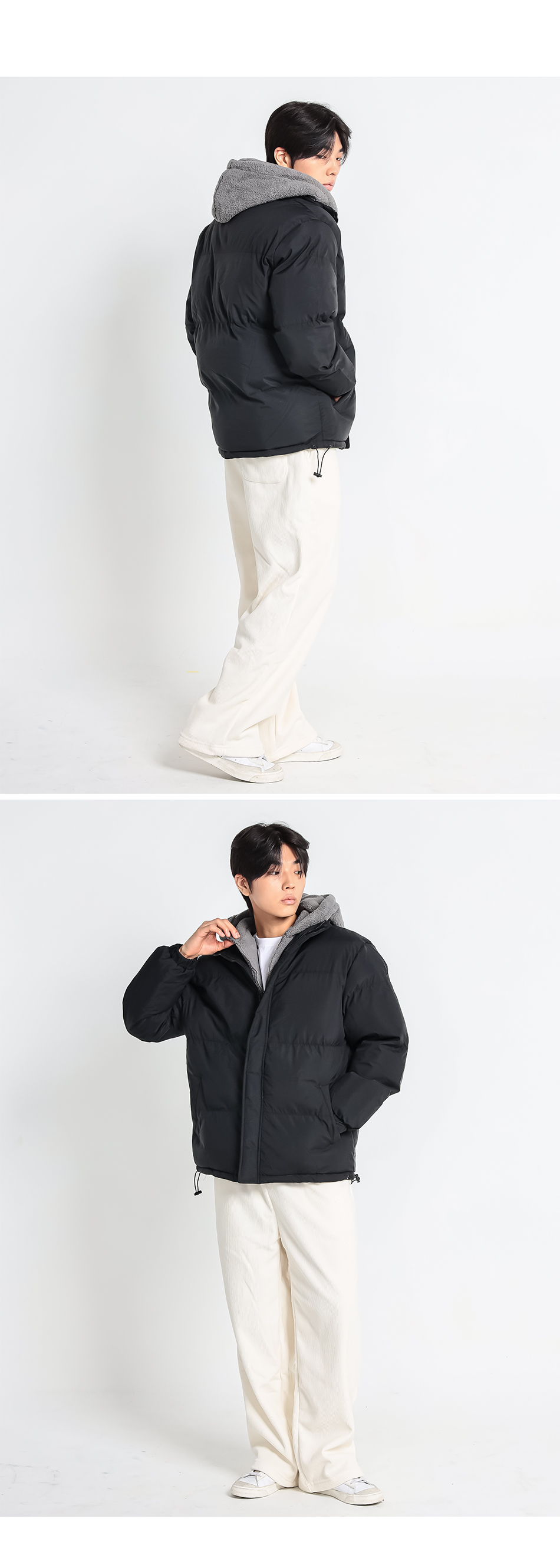 CRAMP 크램프 남성 빅사이즈 이중 클로징 점퍼 상반신 피팅 컷